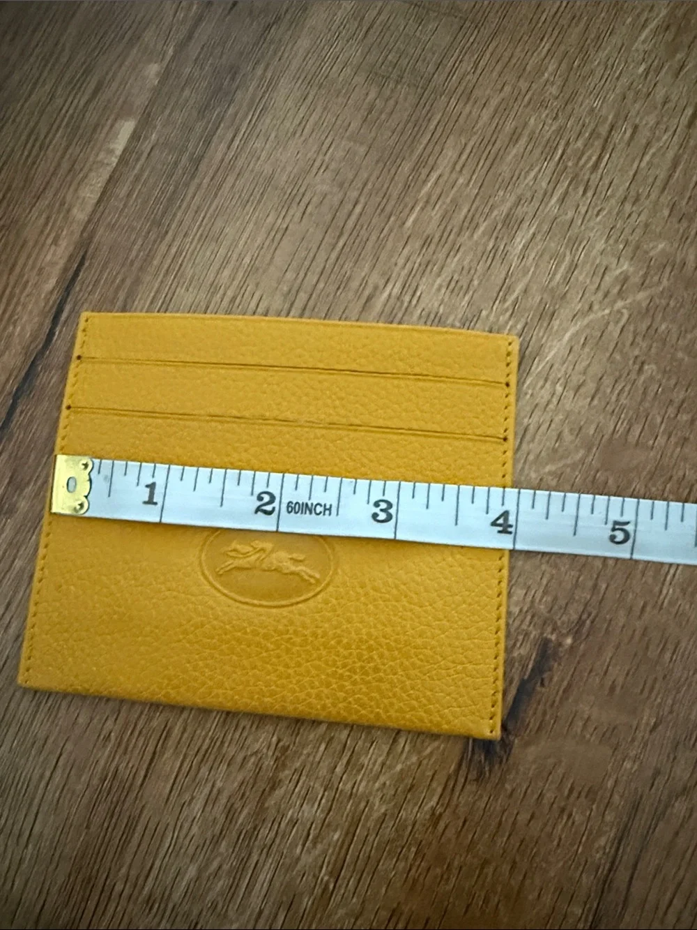 Longchamp Mustard Yellow Leather Card Holder
